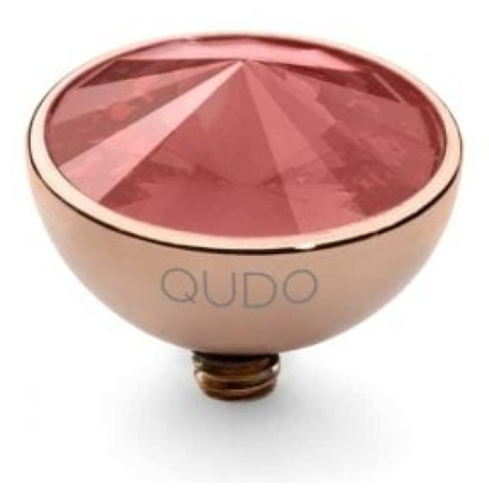 Famosa Rose Gold 11.5mm Bottone Ring Top Red Magma