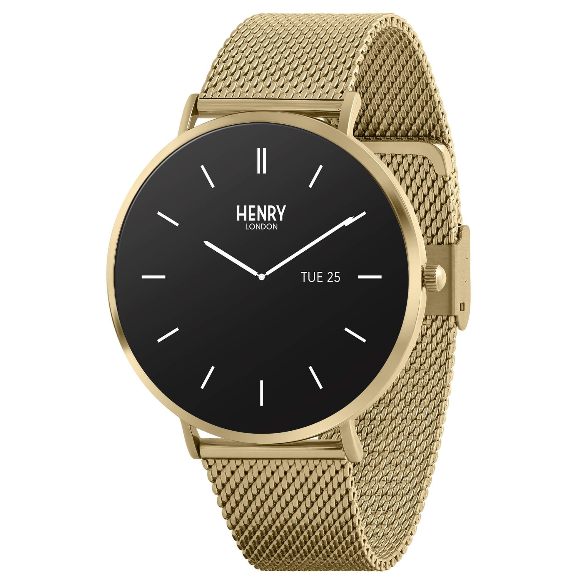 Smart Amoled Pale Hamilton Gold Mesh Strap Watch