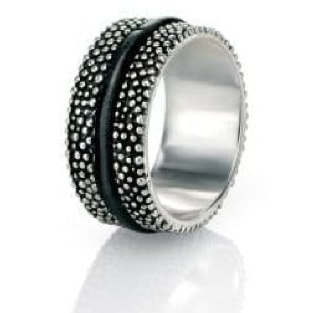 Textured Leather Band Ring