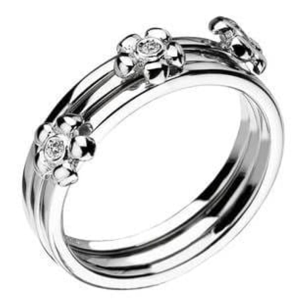 Ladies Paradise Stacking Silver Rings Sized M