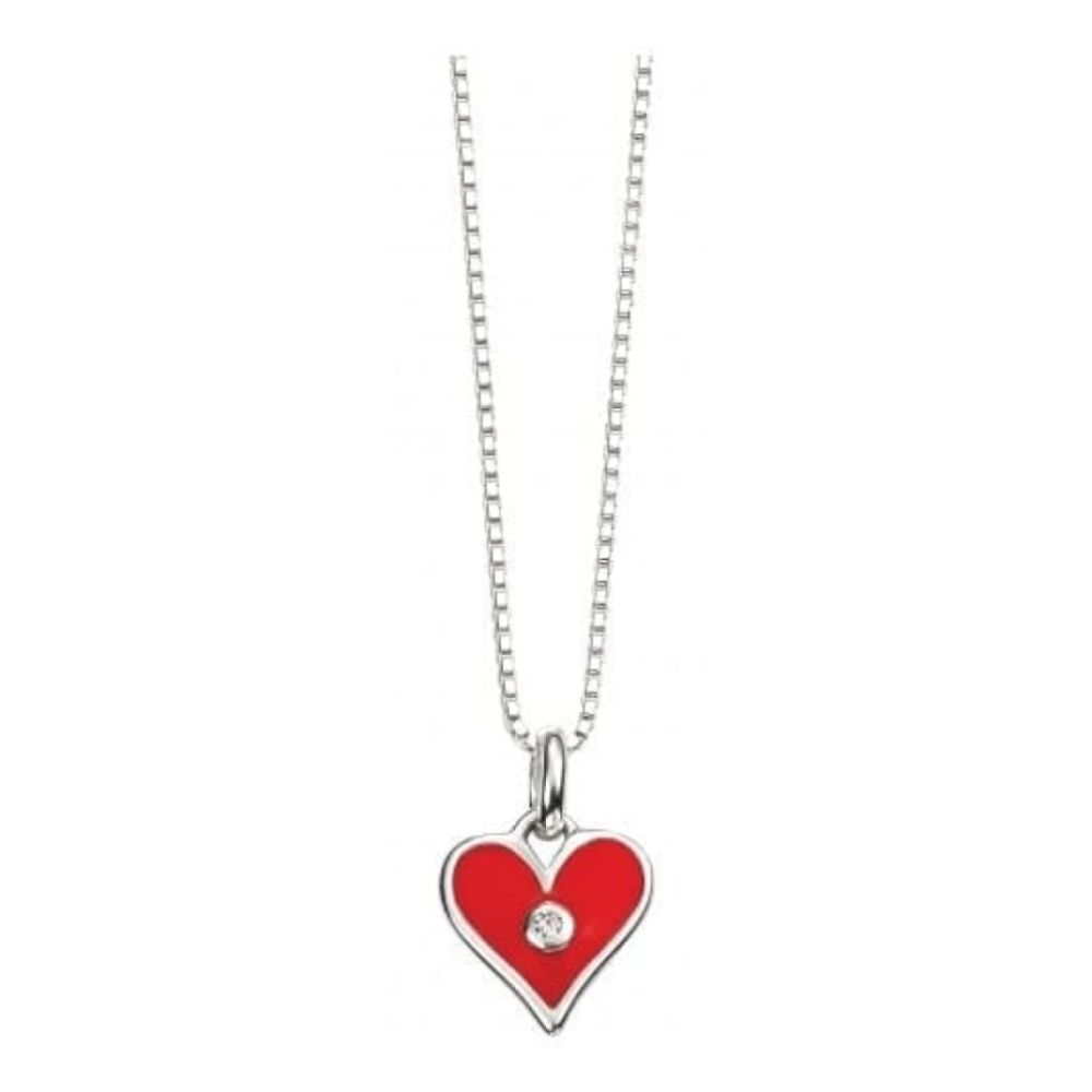 Childrens Red Enamel Heart Necklace