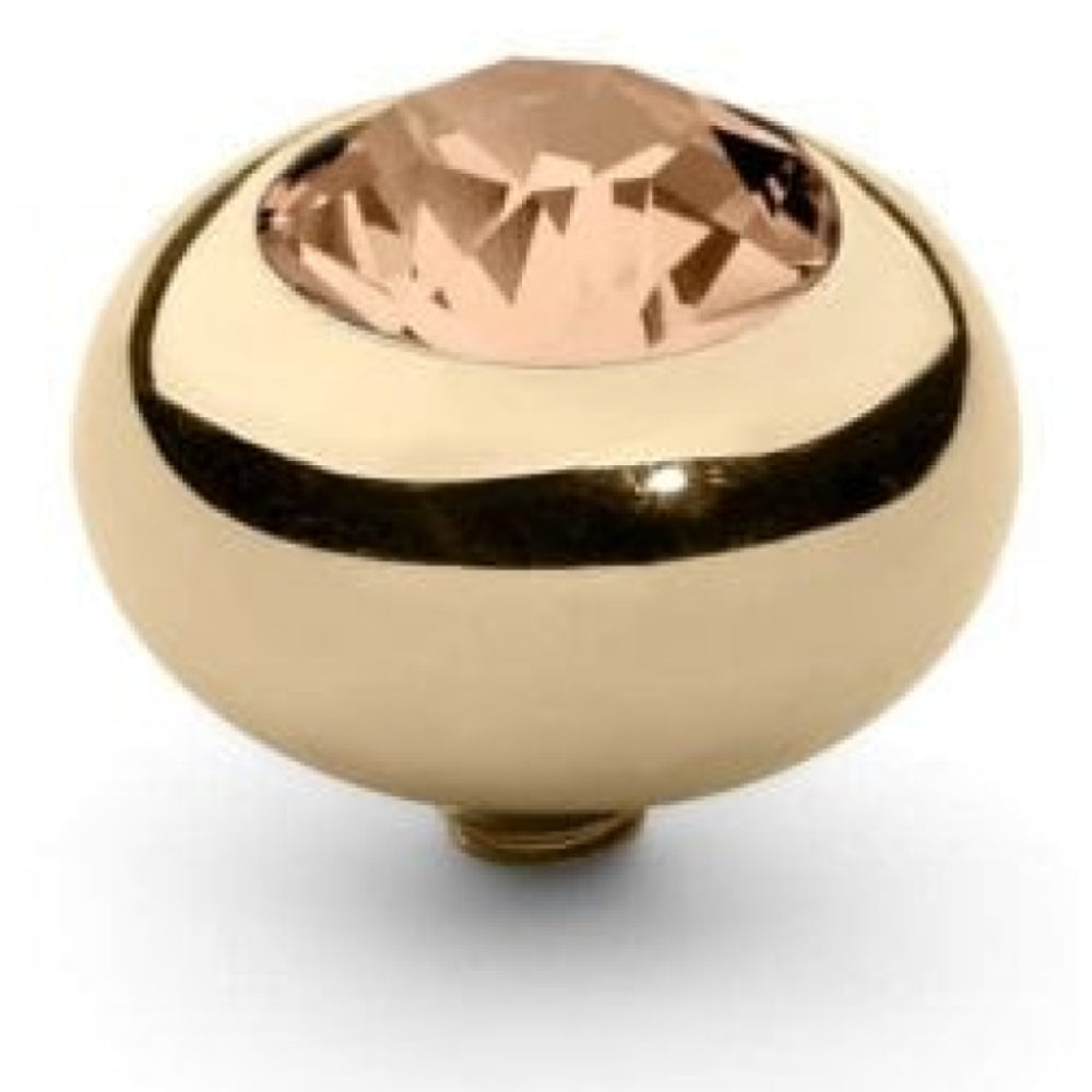 Famosa Gold 10mm Tondo Ring Top Light Peach