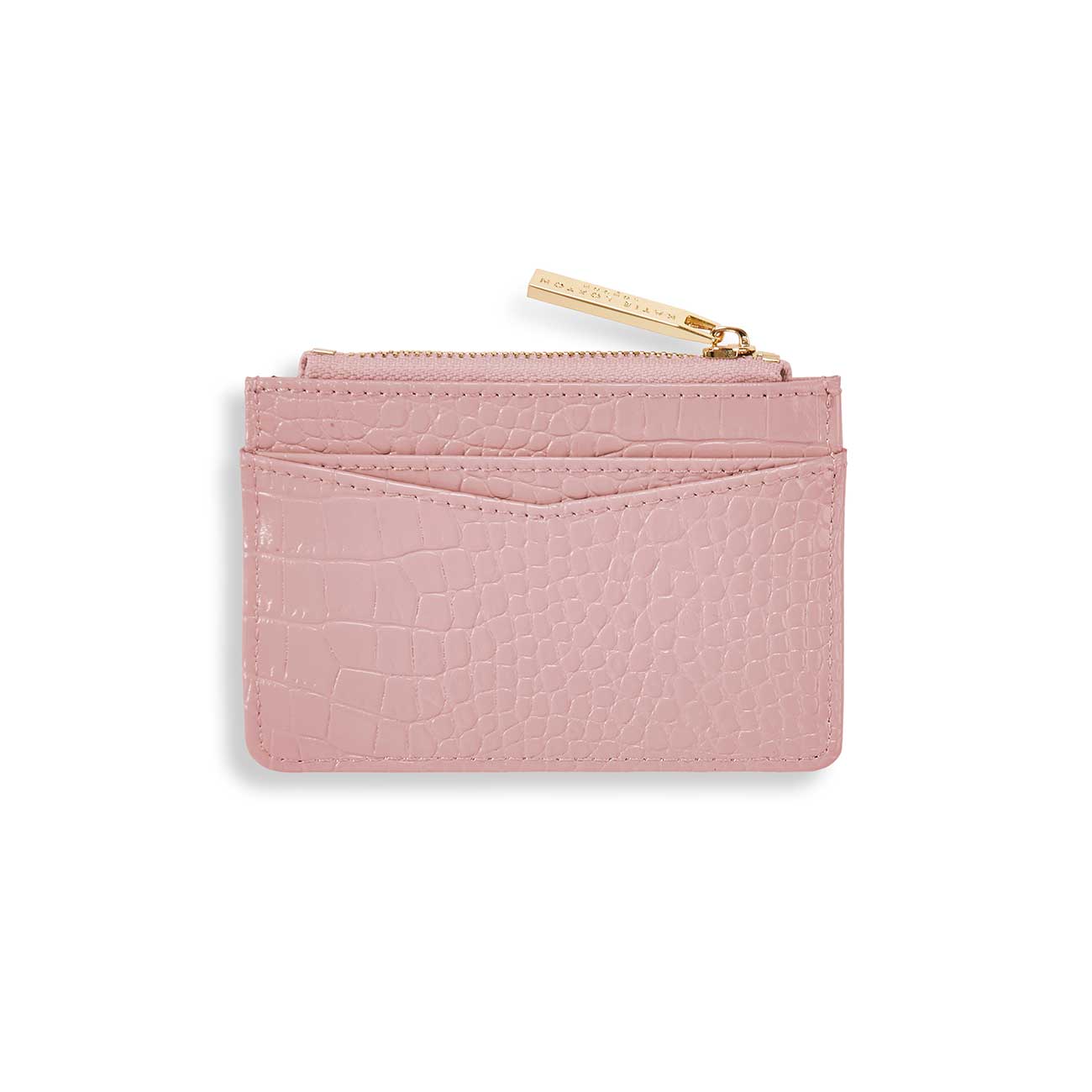 Celine Faux Croc Card Holder | Pink