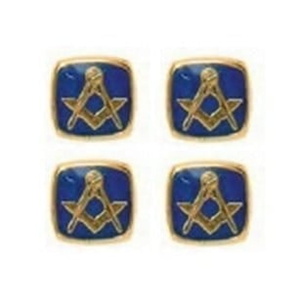 Gold Plated Turquoise Masonic Dress Studs