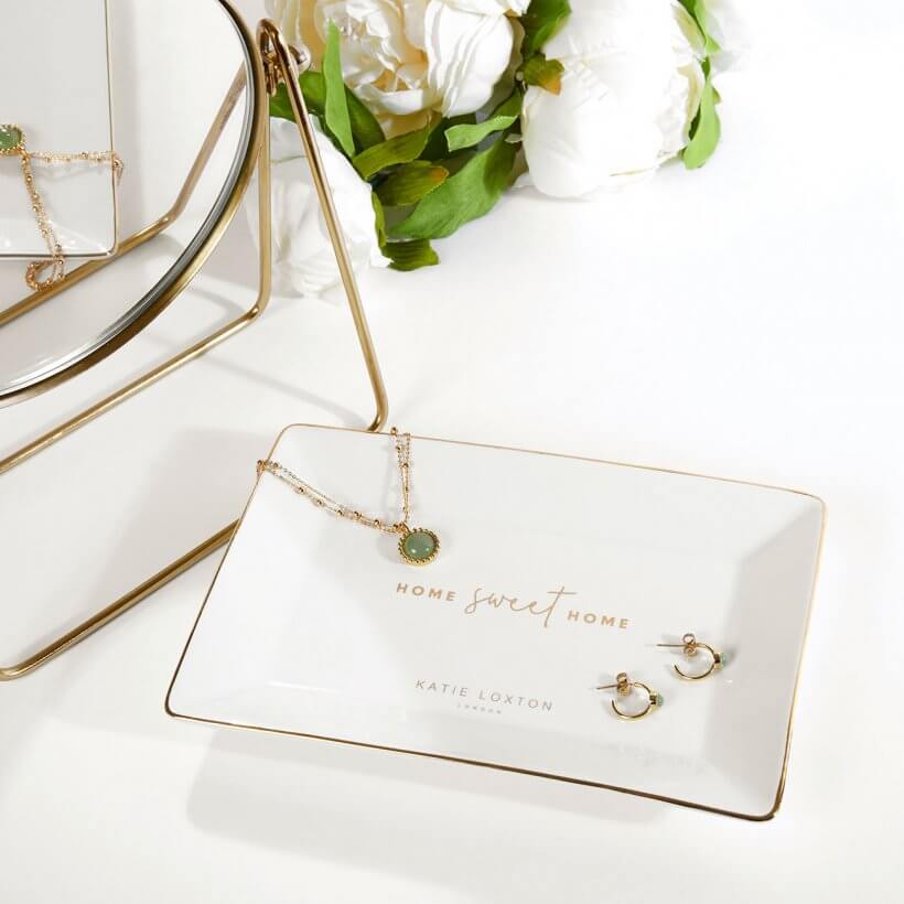 Rectangle Trinket Dish | Home Sweet Home | White