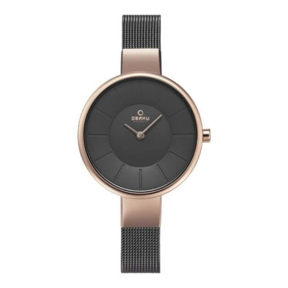 SOL - GRANITE Rose Gold Case With Dark Grey Dial & Mesh Strap Ladies Watch