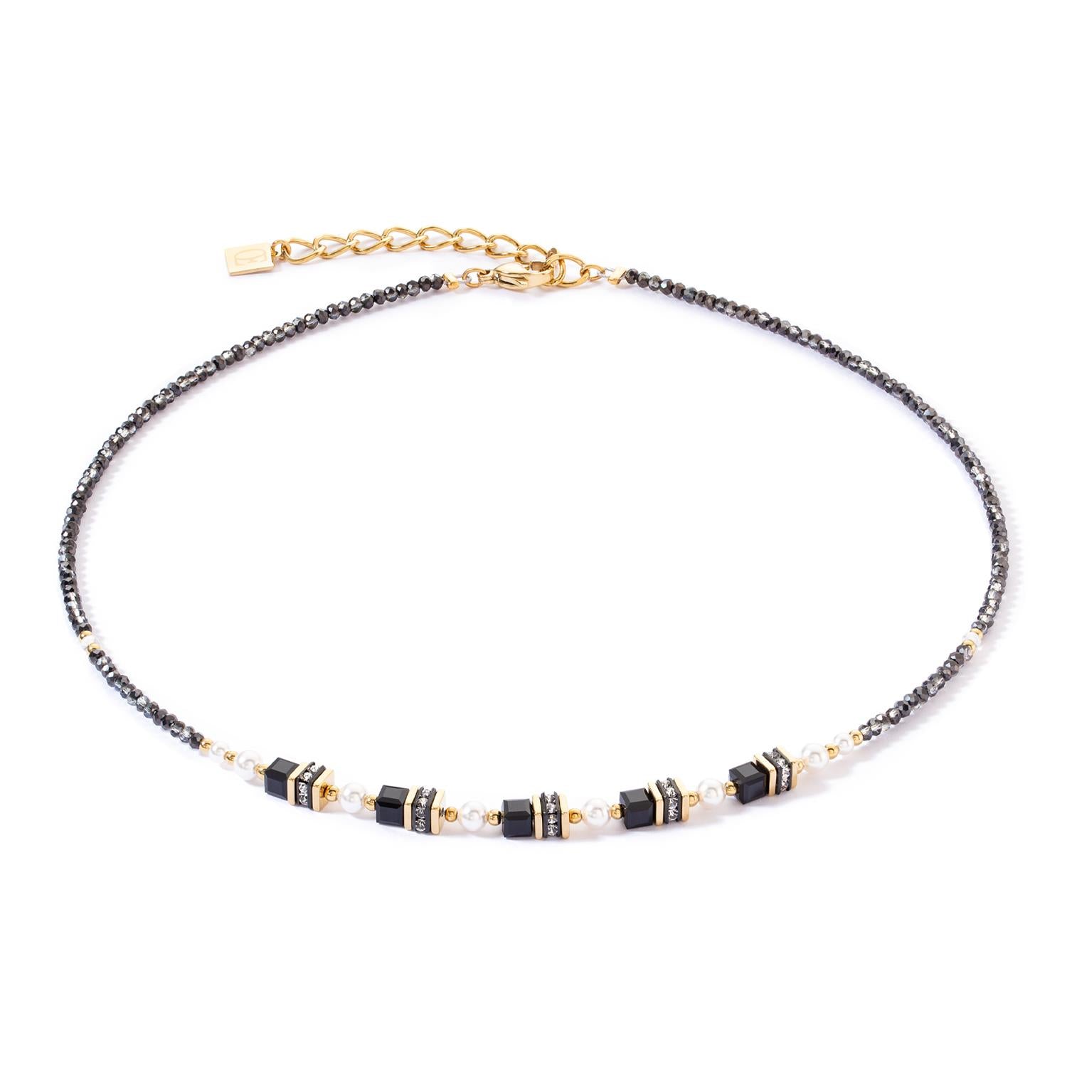 Sparkling Princess Gold & Black Necklace