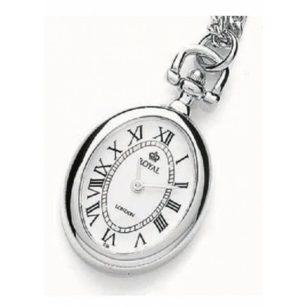 Pvd Silver Plated Open Face Quartz Pendant Necklace Watch