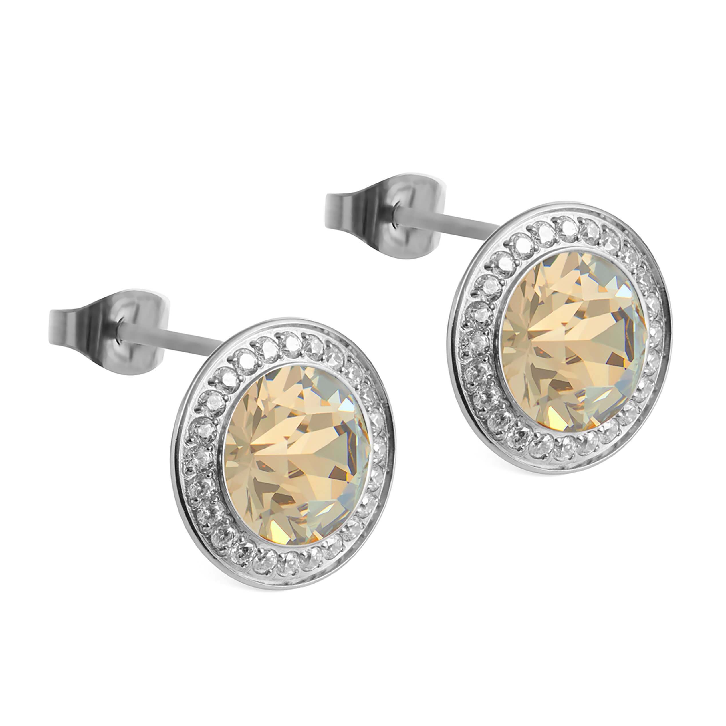 Golden Shadow 13mm TONDO Deluxe (S/P) Stud Earrings