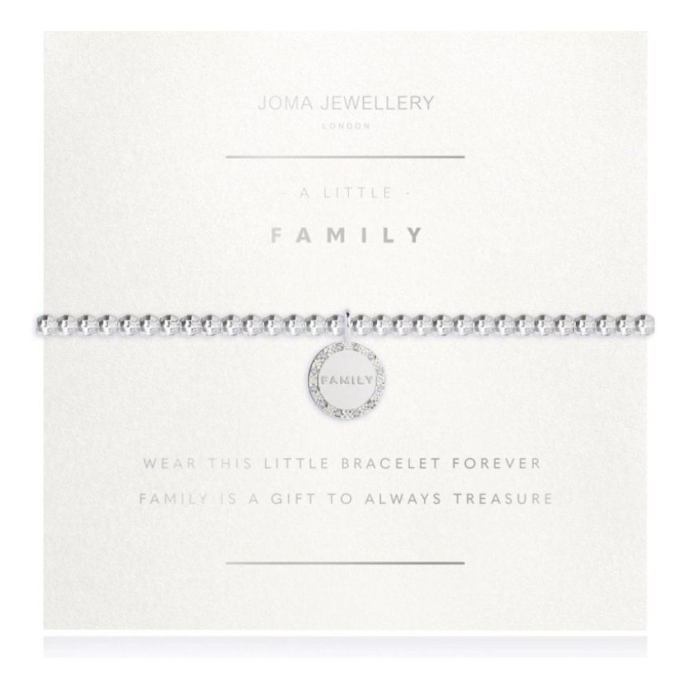 Facetted A Little - Family - Silver - 17.5cm Stretch Bracelet