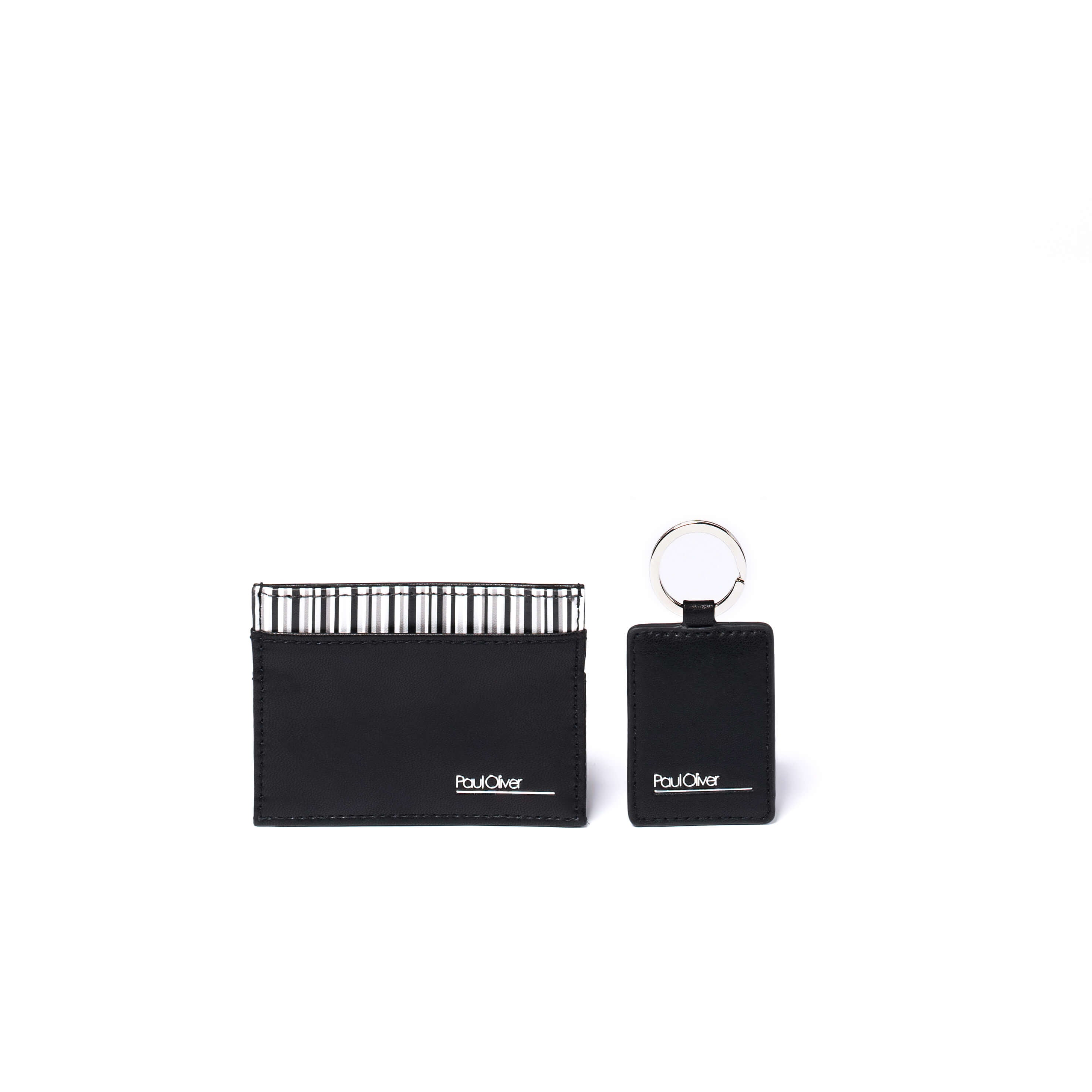 Card Holder & Key Ring Gift Set With Multi Stripe