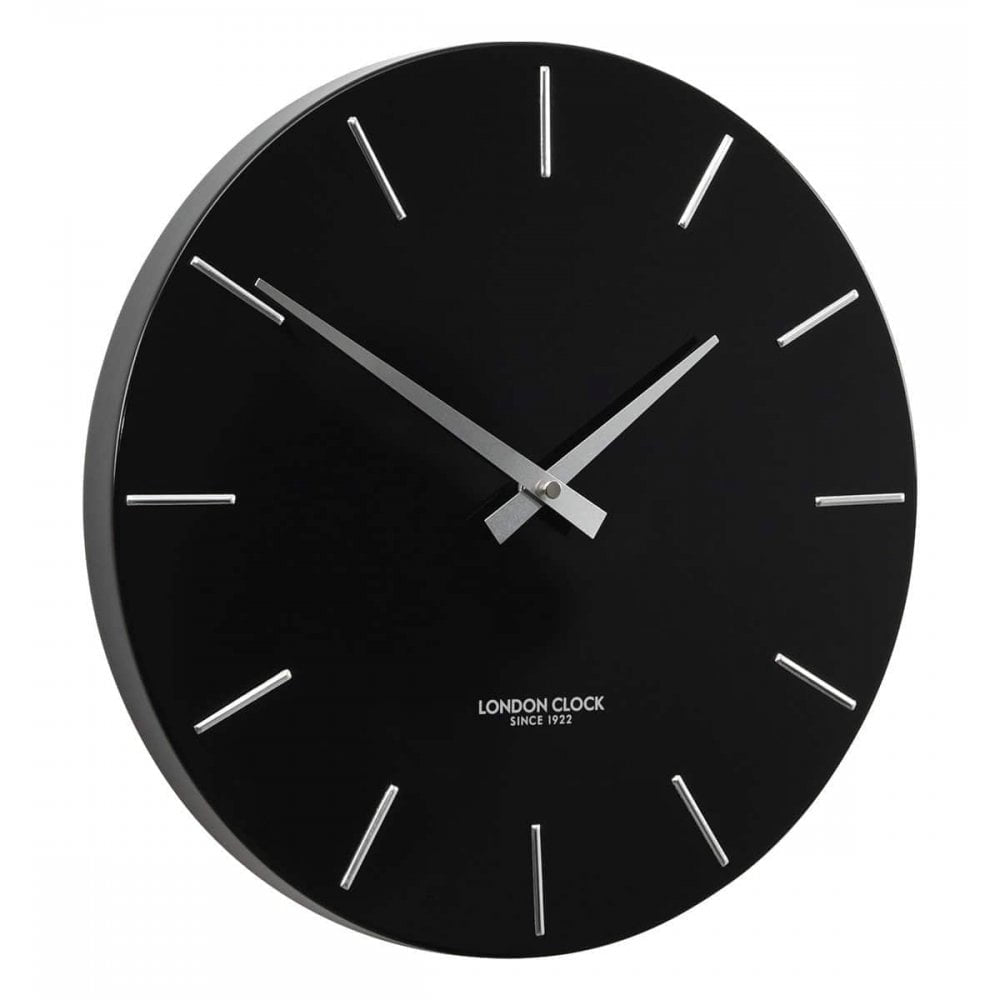 Titanium Thunder Pressed Metal Black Wall Clock Small