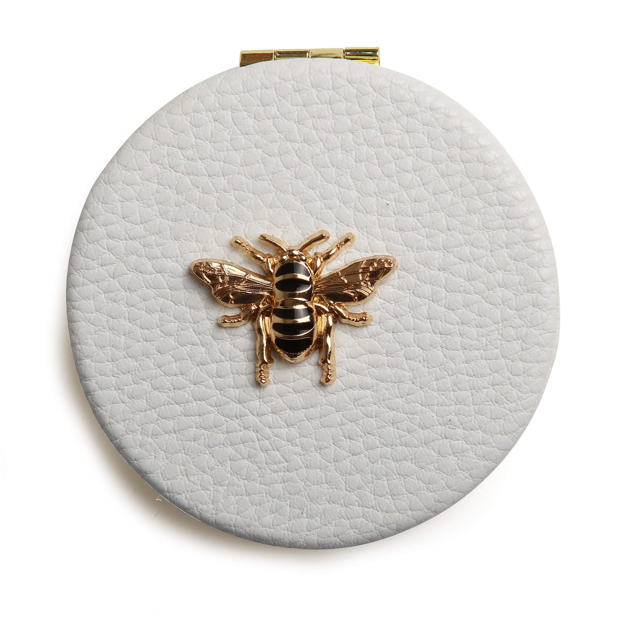 Round Compact Mirror White
