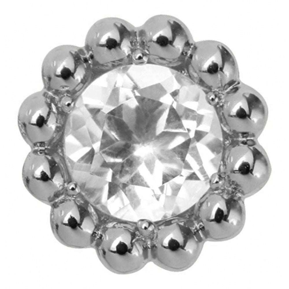 Sterling Silver Crystal Flower Charm