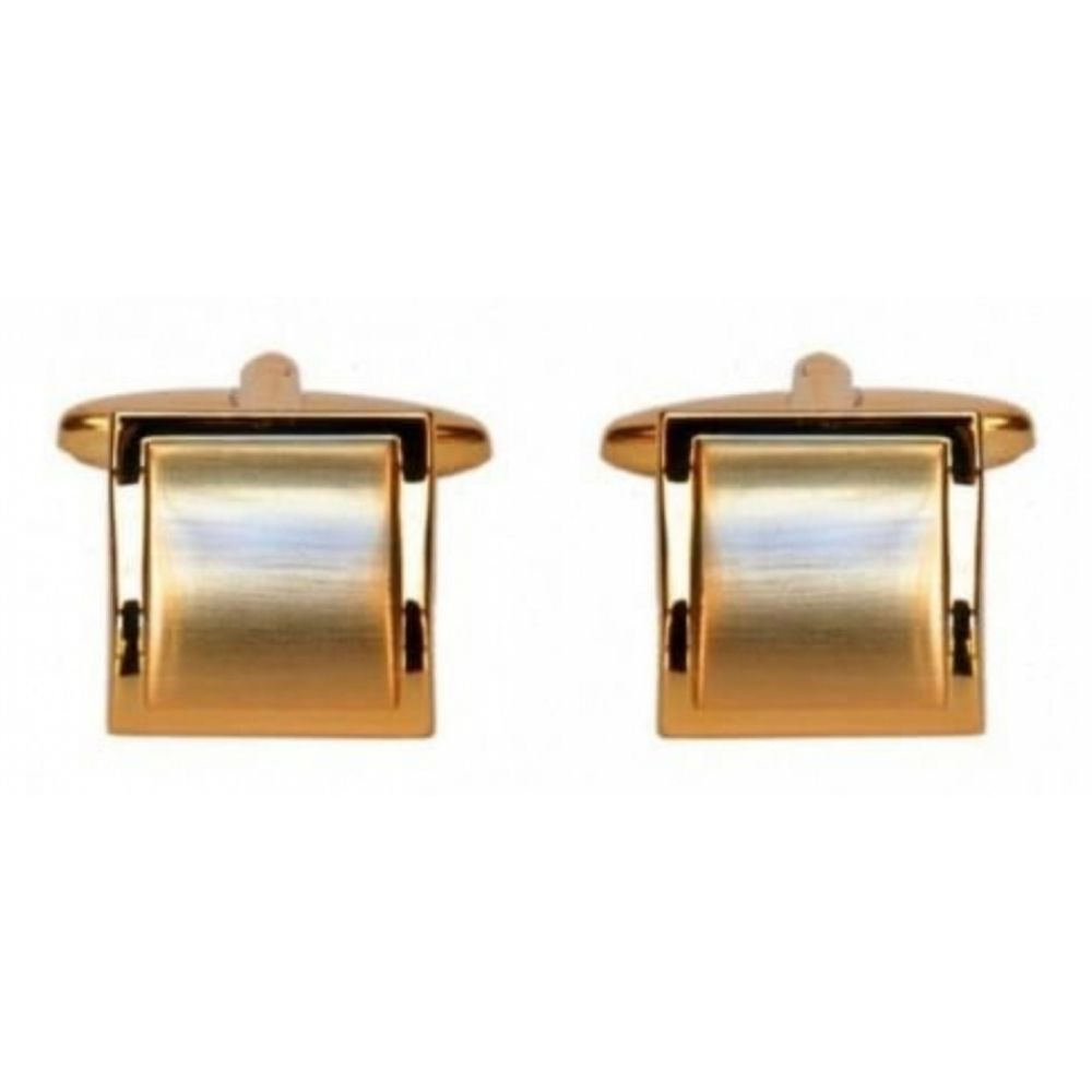 Gents Curved Gold Plated Cufflinks