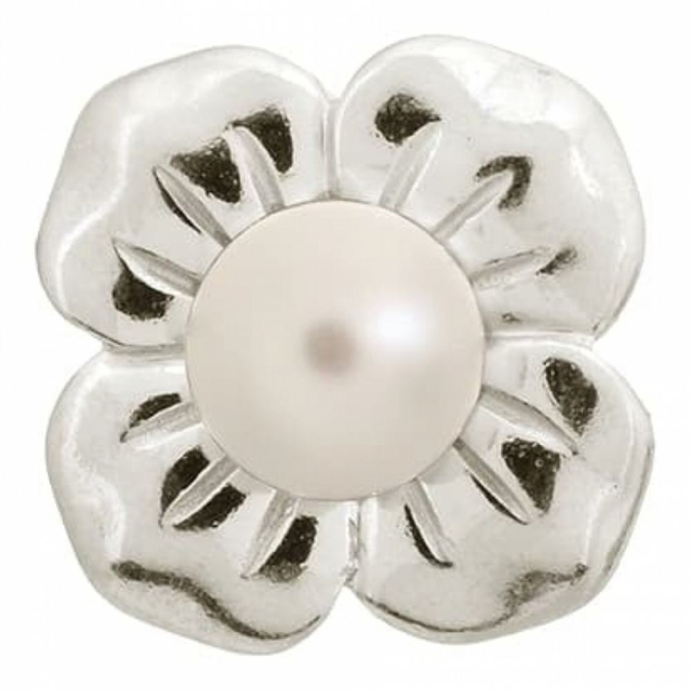 White Pearl Flower Charm