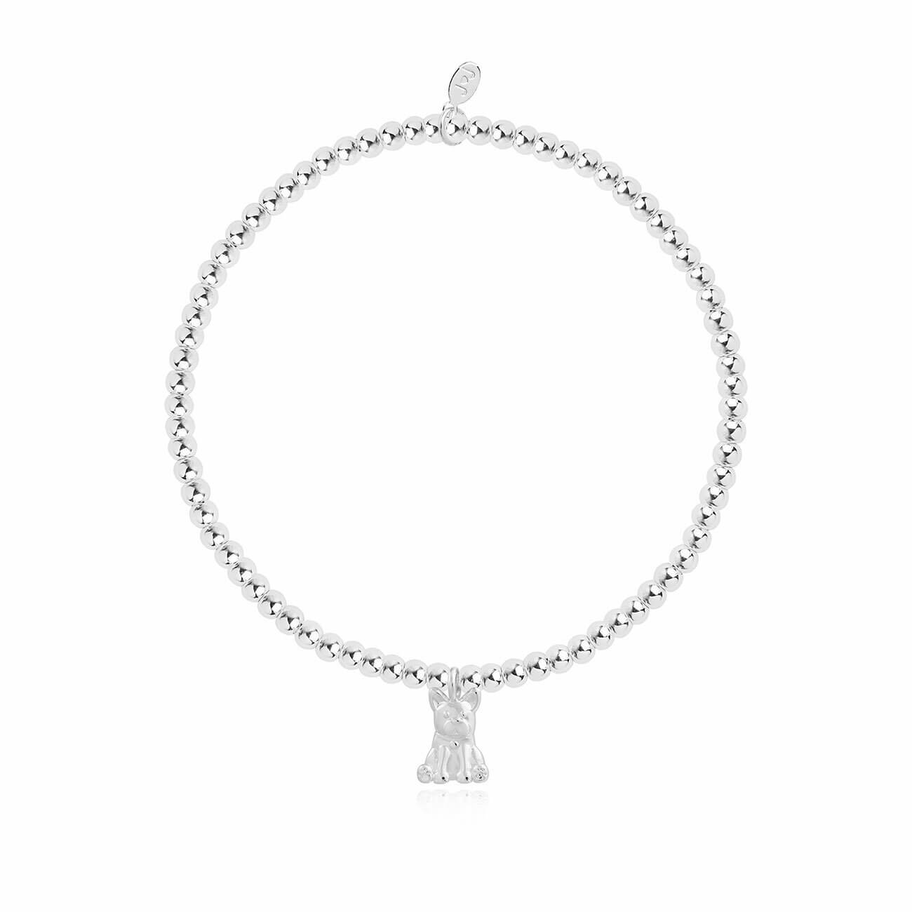 A Little | Frenchie Kisses | Silver | Bracelet | 17.5cm Stretch