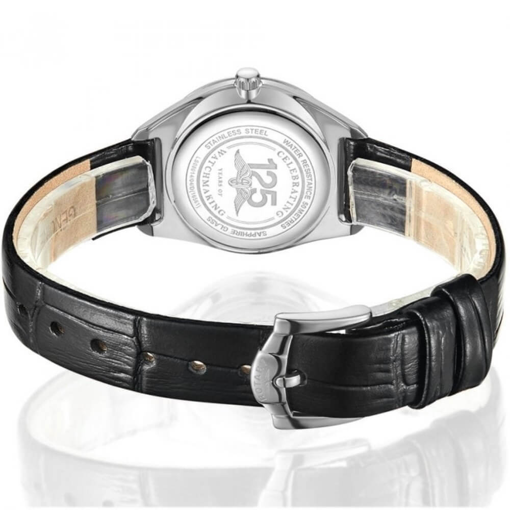 Ultra Slim Ladies Silver Leather watch