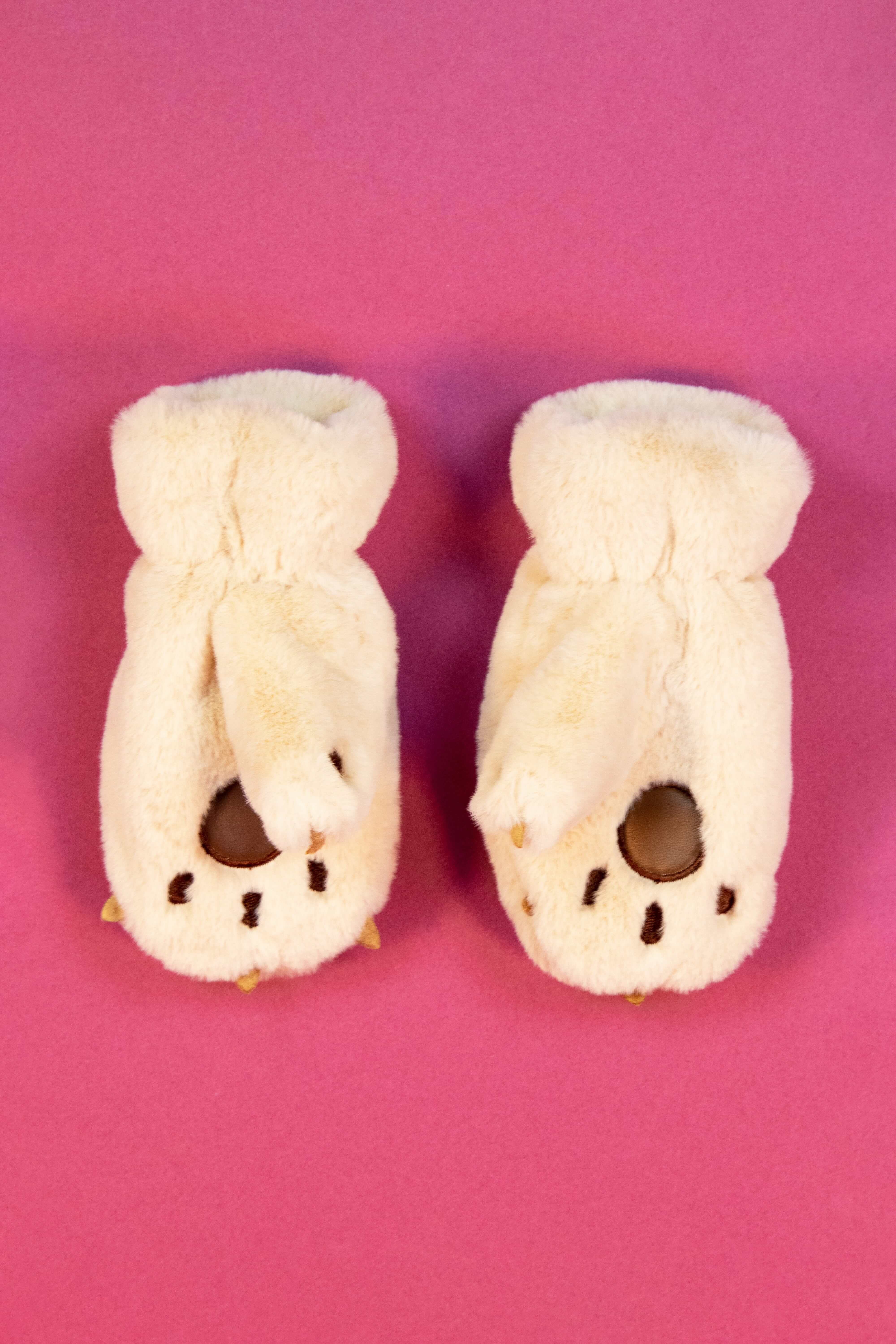 Kid's Fluffy Bear Paw Mittens