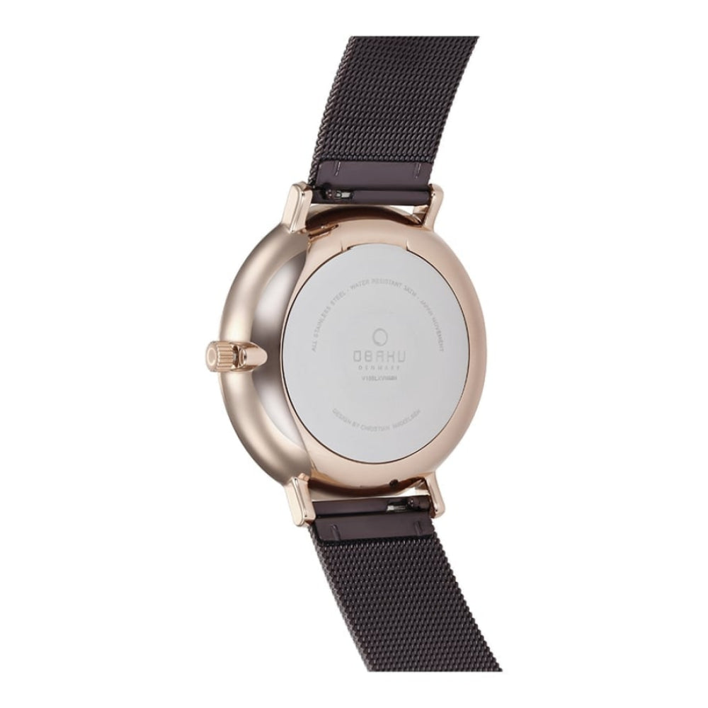 VEST - WALNUT Rose Gold Mesh Bracelet Watch