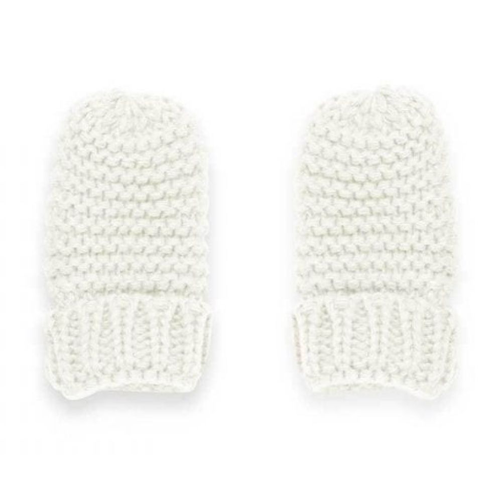 Baby Hat and Mittens Set 0-6 Months | White