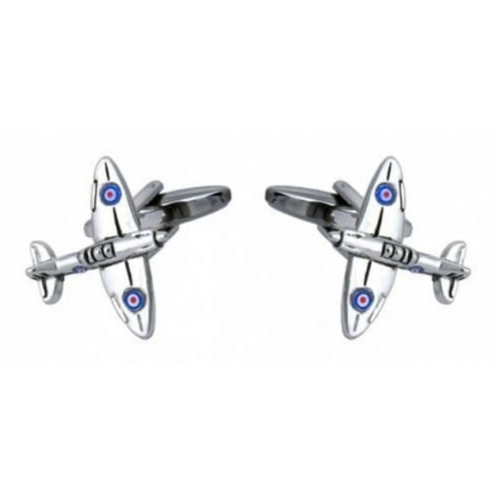 Rhodium Plated Spitfire Cufflinks