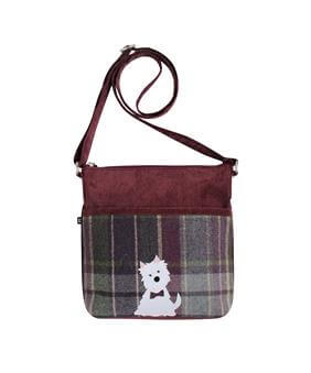 Purple Quartz Tweed Applique Amelia Messenger Bag