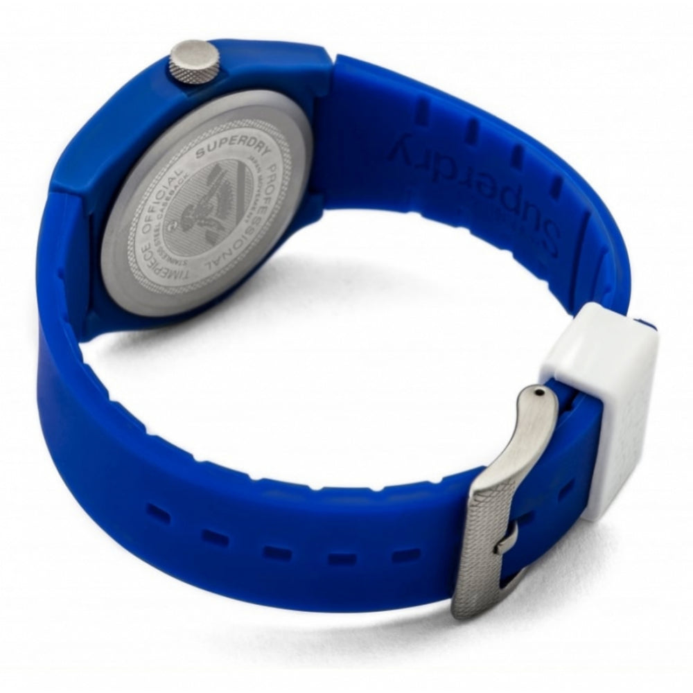 Urban Blue Silicone Strap Watch With White Dial