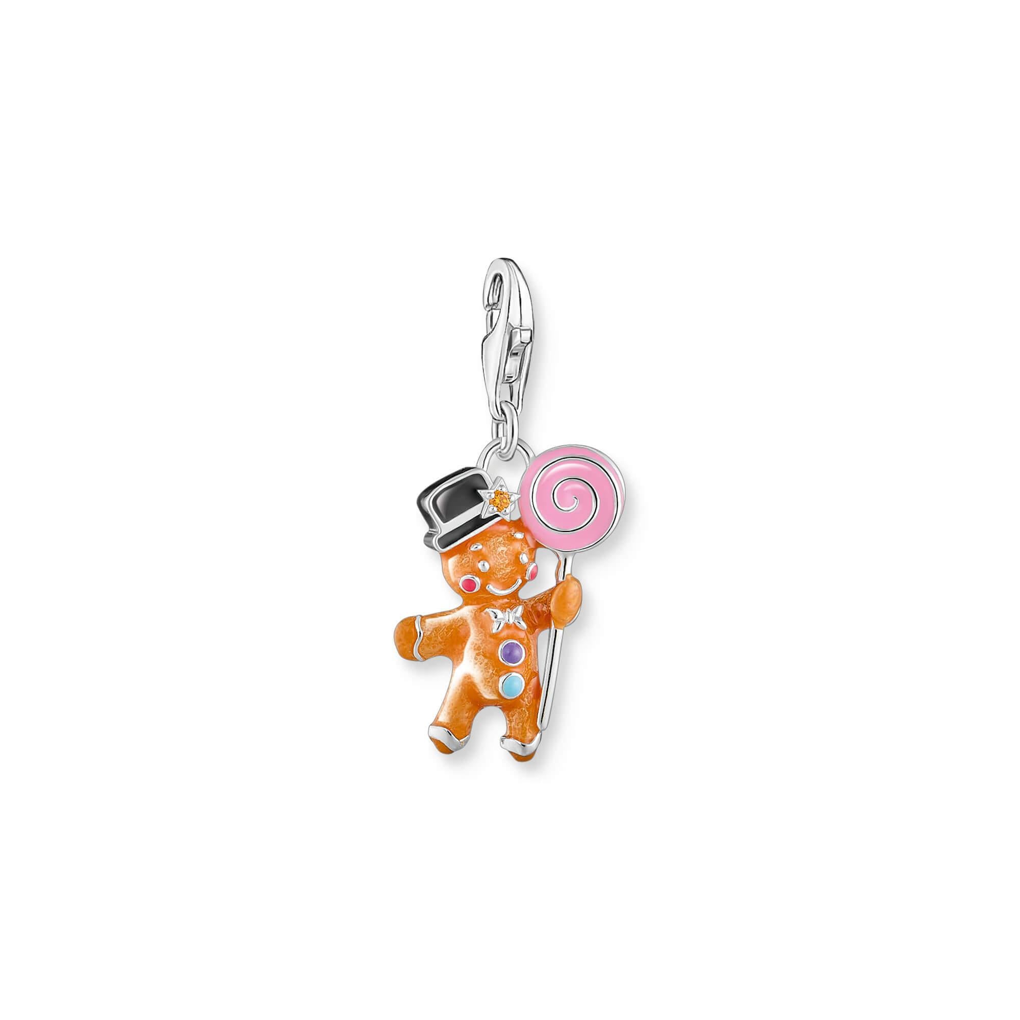 Gingerbread Man With Multicolour Enamel Charm