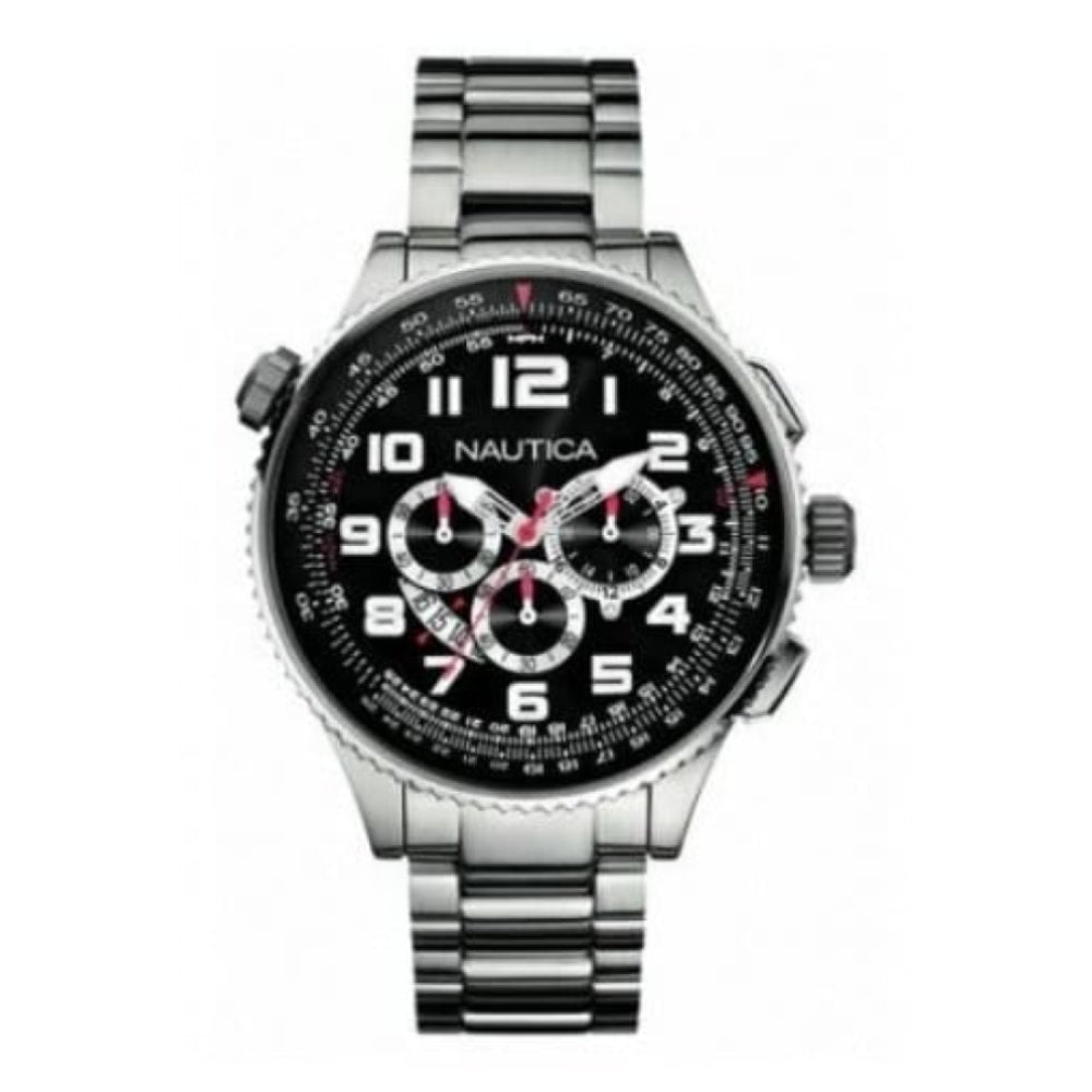 Stylish Stainless Steel Large Face Chronograph Wristwatch