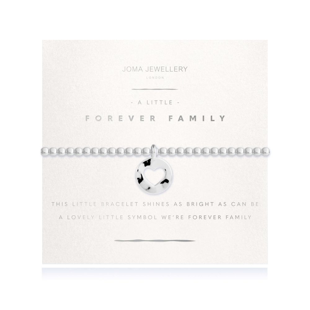Radiance A Littles | Forever Family | Silver | Bracelet (Lightly Hammered)| 17.5cm Stretch (Softly Hammered)