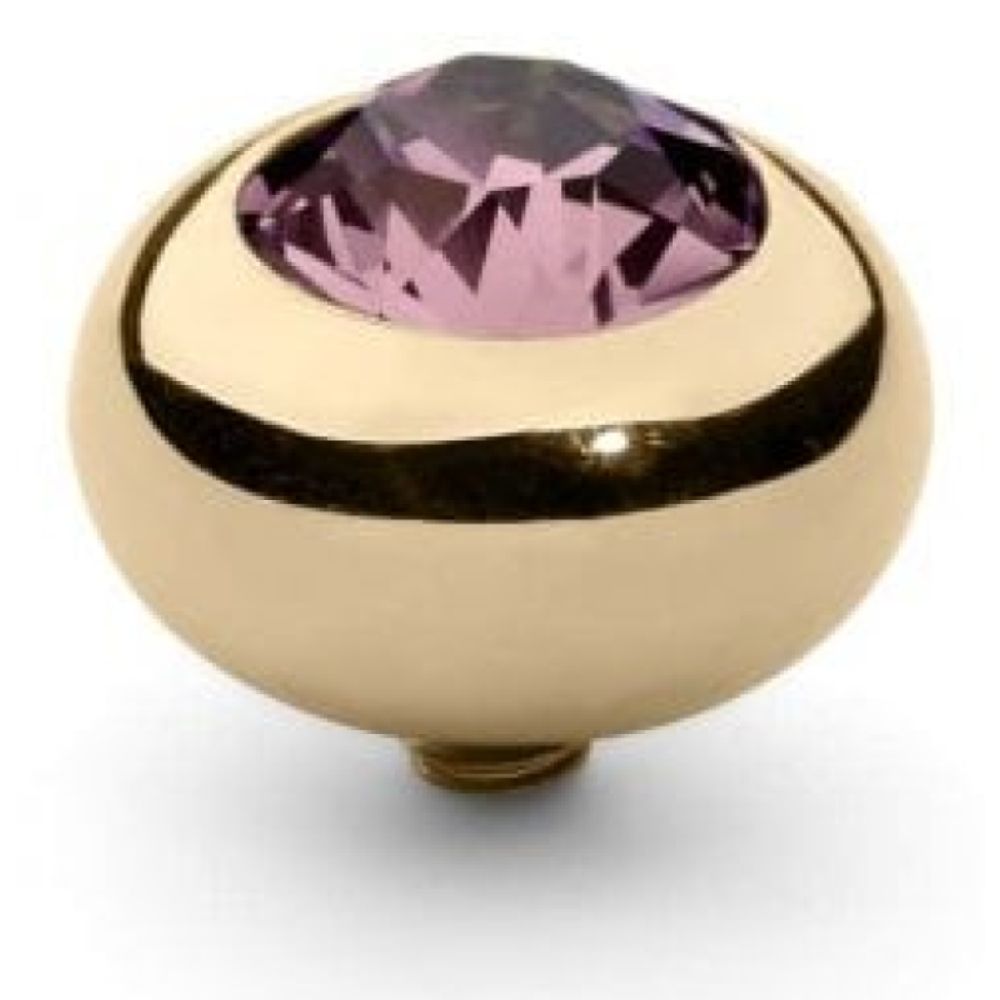 Famosa Gold 10mm Tondo Ring Top Light Rose