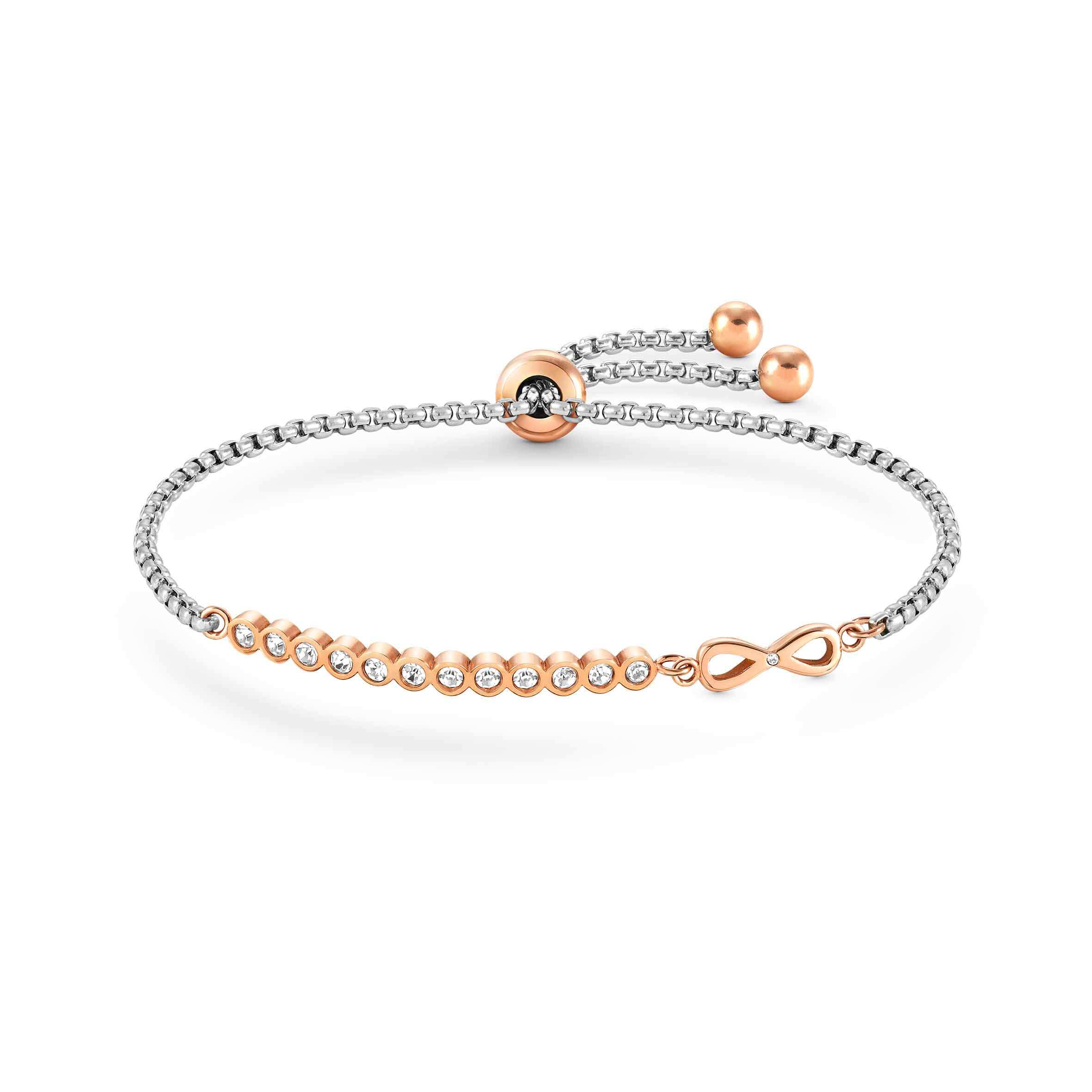 Milleluci Two Tone & CZ Bracelet With Infinity
