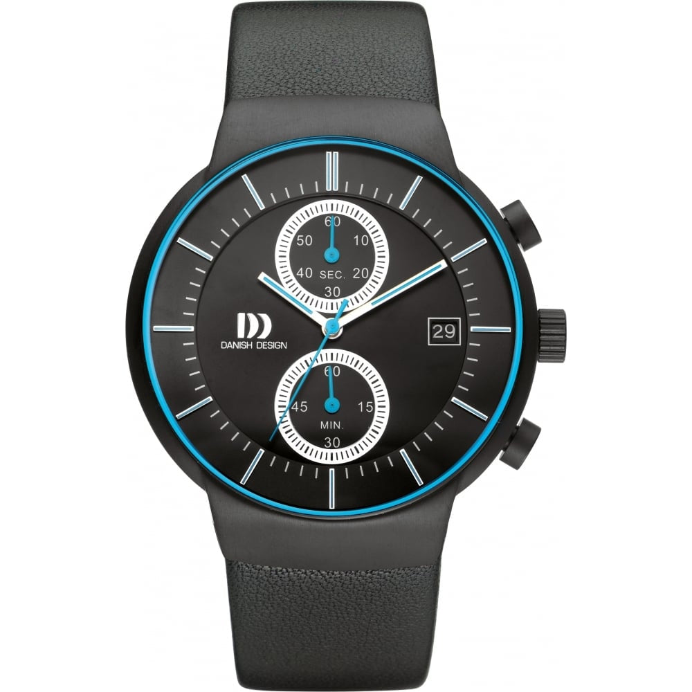 Gents Titanium Chrono Strap Watch with Black Dial