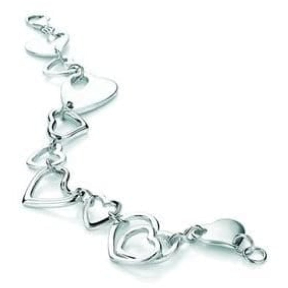 Ladies Sterling Silver Heart Bracelet