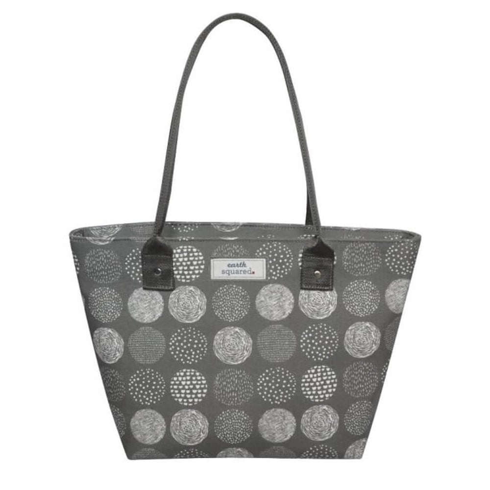 Grey Circle Oil Cloth Tote Bag