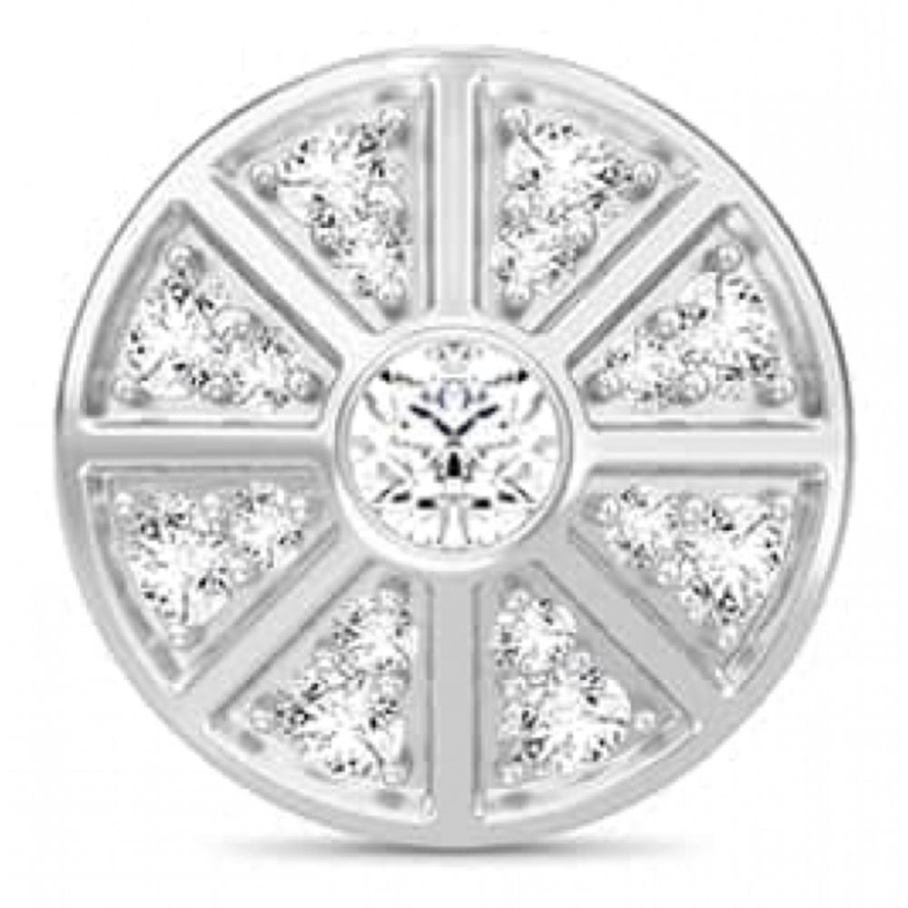 Sterling Silver CZ Wheels Charm