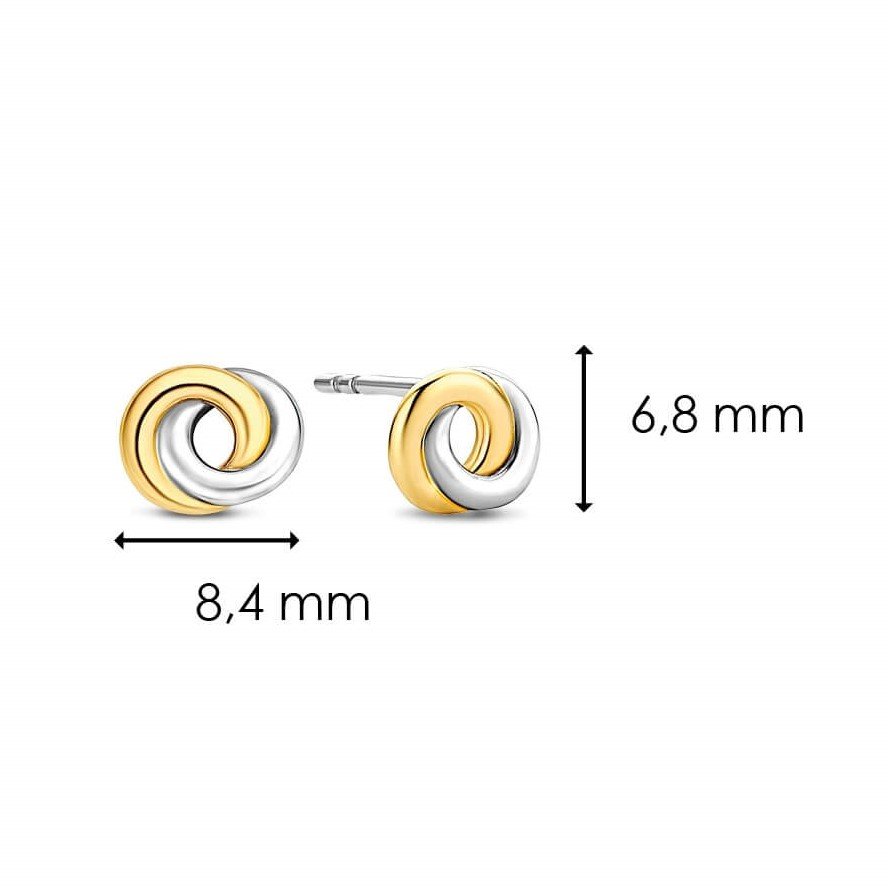 infinity Shape Two Tone Stud Earrings
