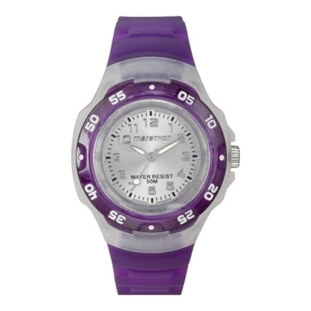Ladies Marathon Purple Jelly Strap Watch