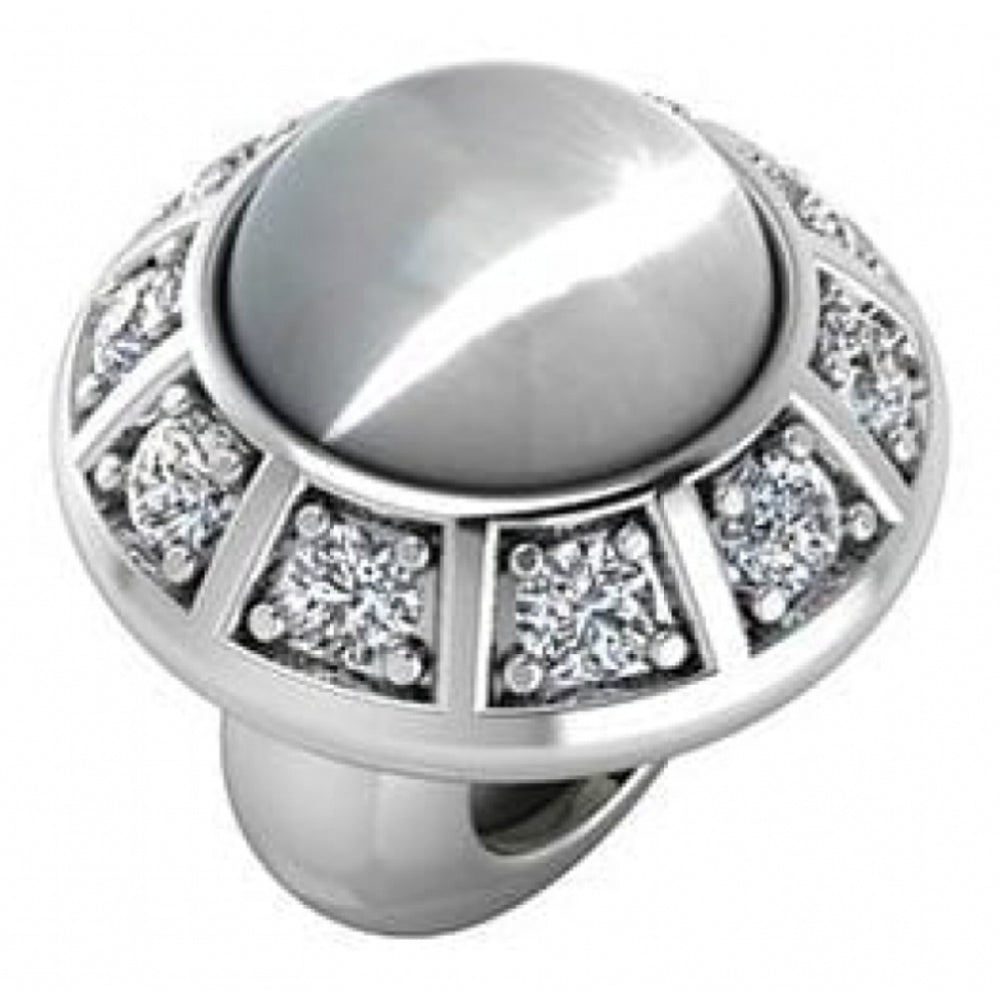 White Moon Crystal Clear CZ Charm