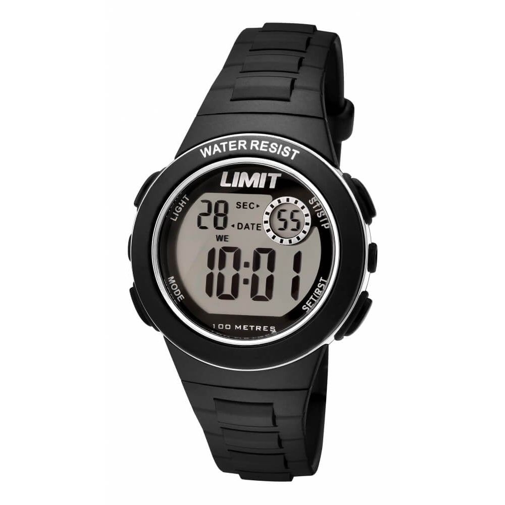 Black Multifunction Watch With Digital Display