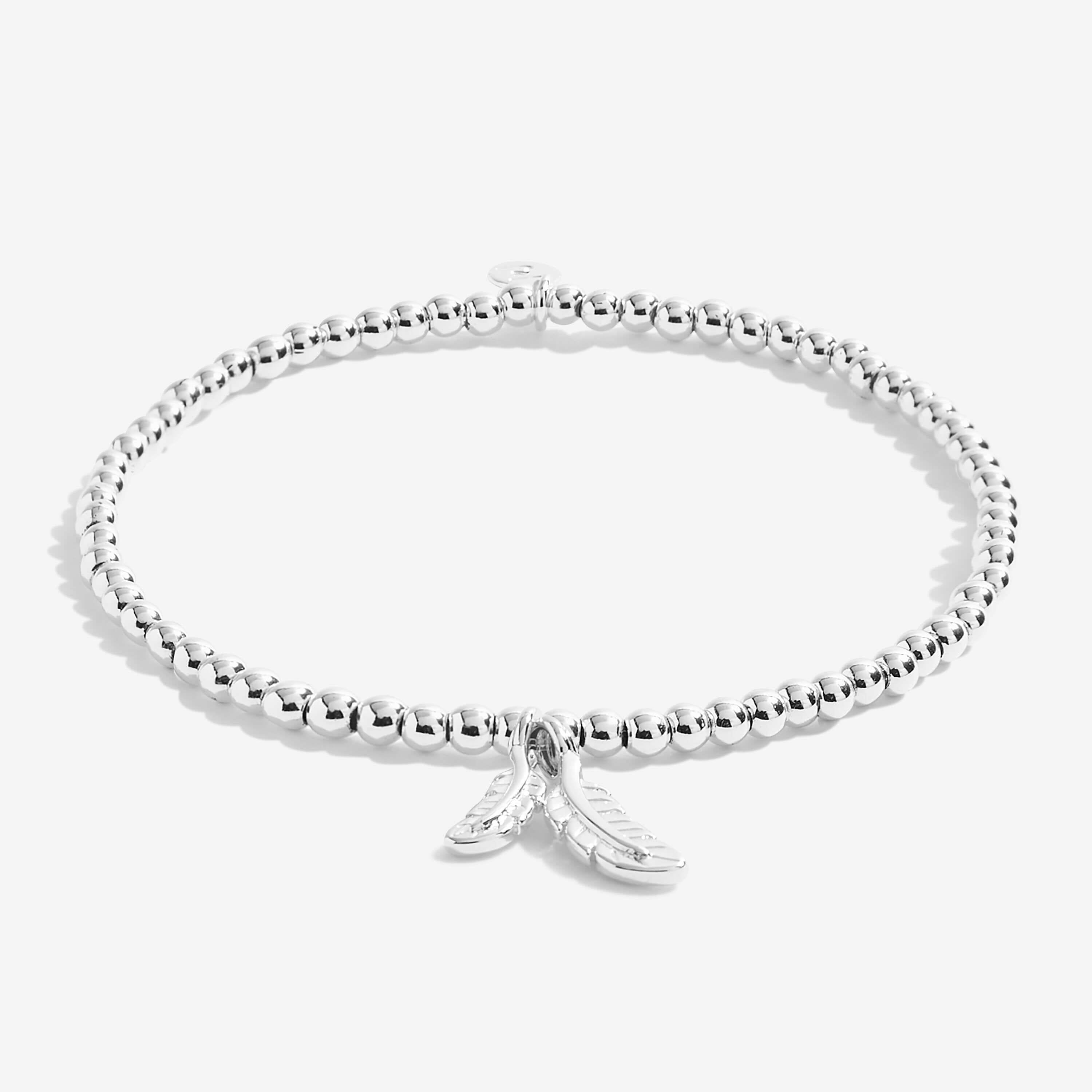 Beautifully Boxed A Littles | Feathers Appear When Loved Ones Are Near | Silver | Bracelet | 17.5cm Stretch