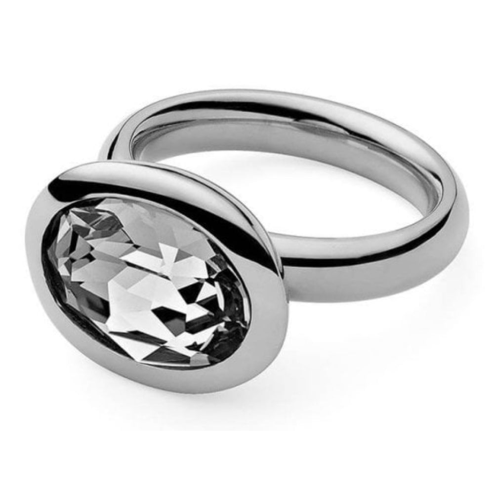Tivola Small Stainless Steel Ring With Crystal