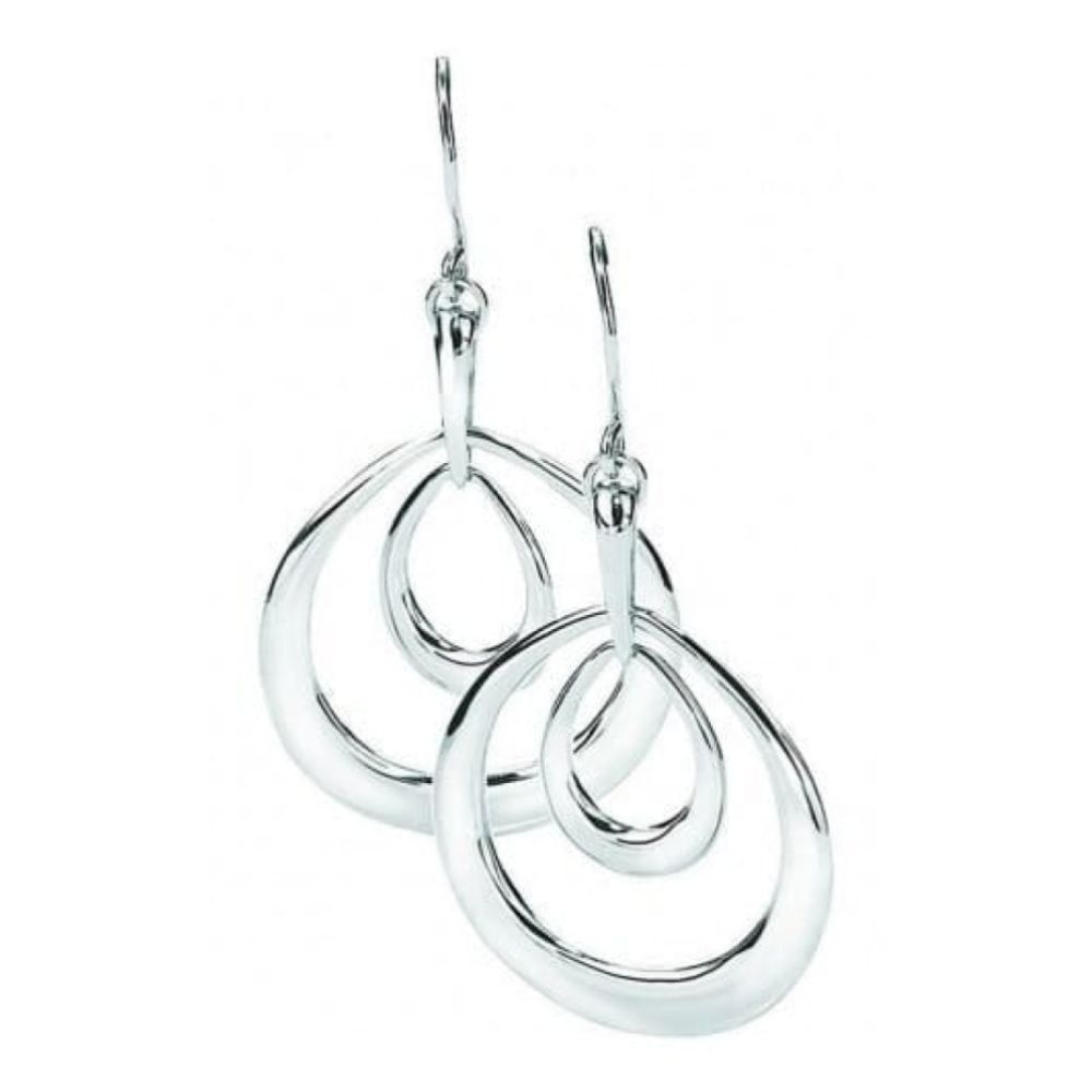 Ladies Tear Drop Silver Drop Earrings