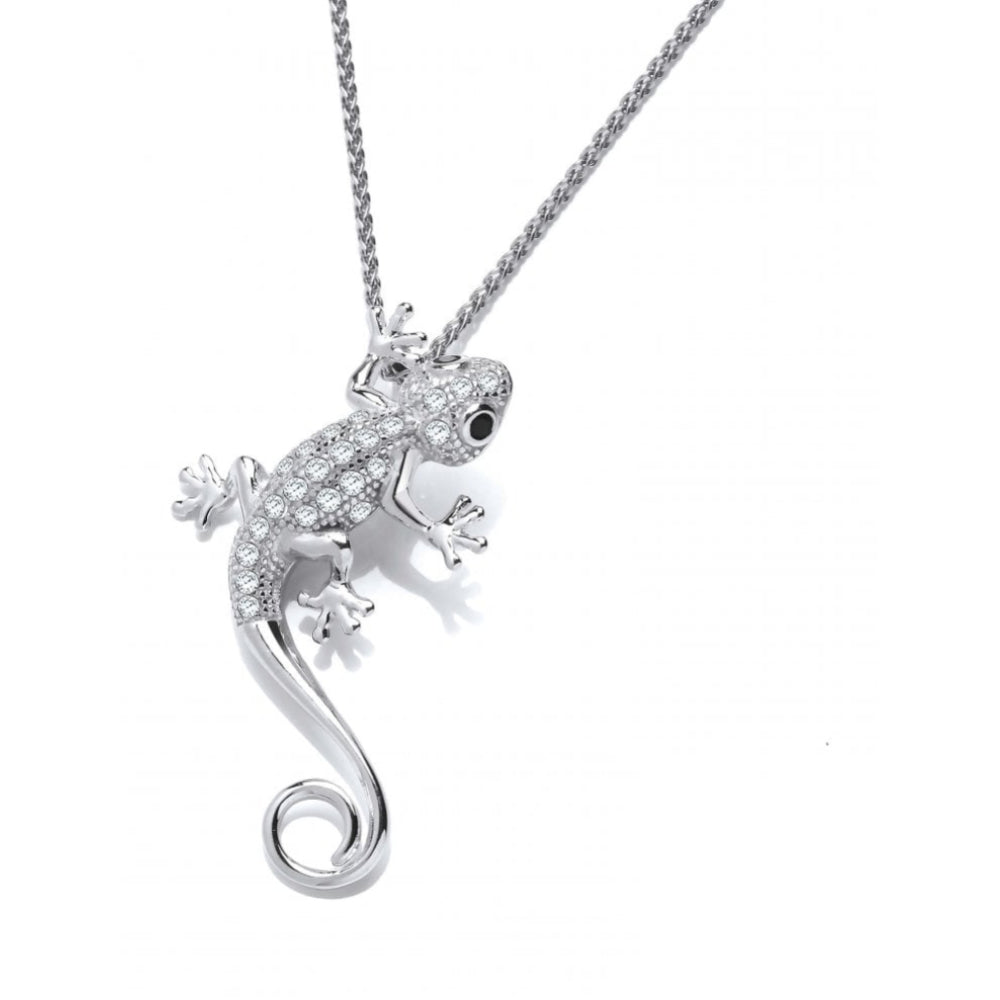 Silver Curly Tailed Salamander Pendant