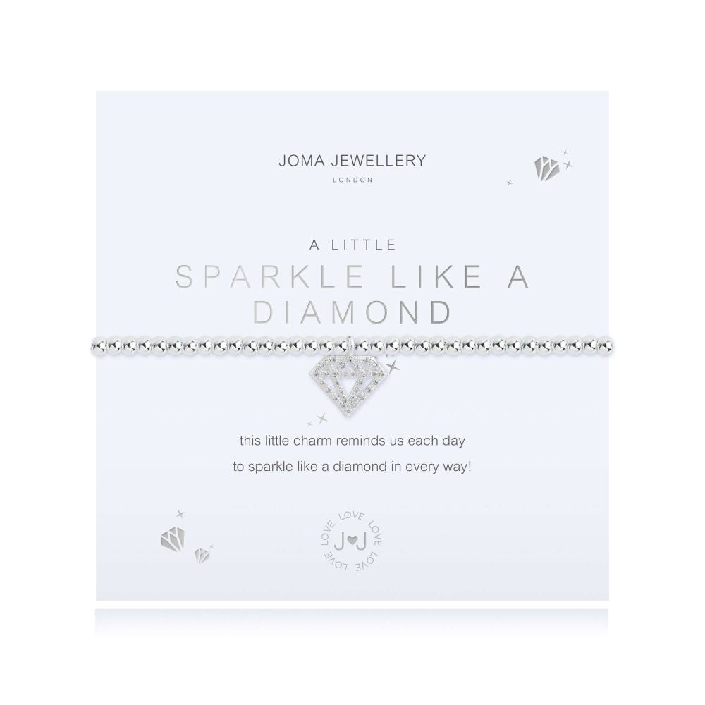 A Little | Sparkle Like A Diamond | Silver | Bracelet | 17.5cm Stretch