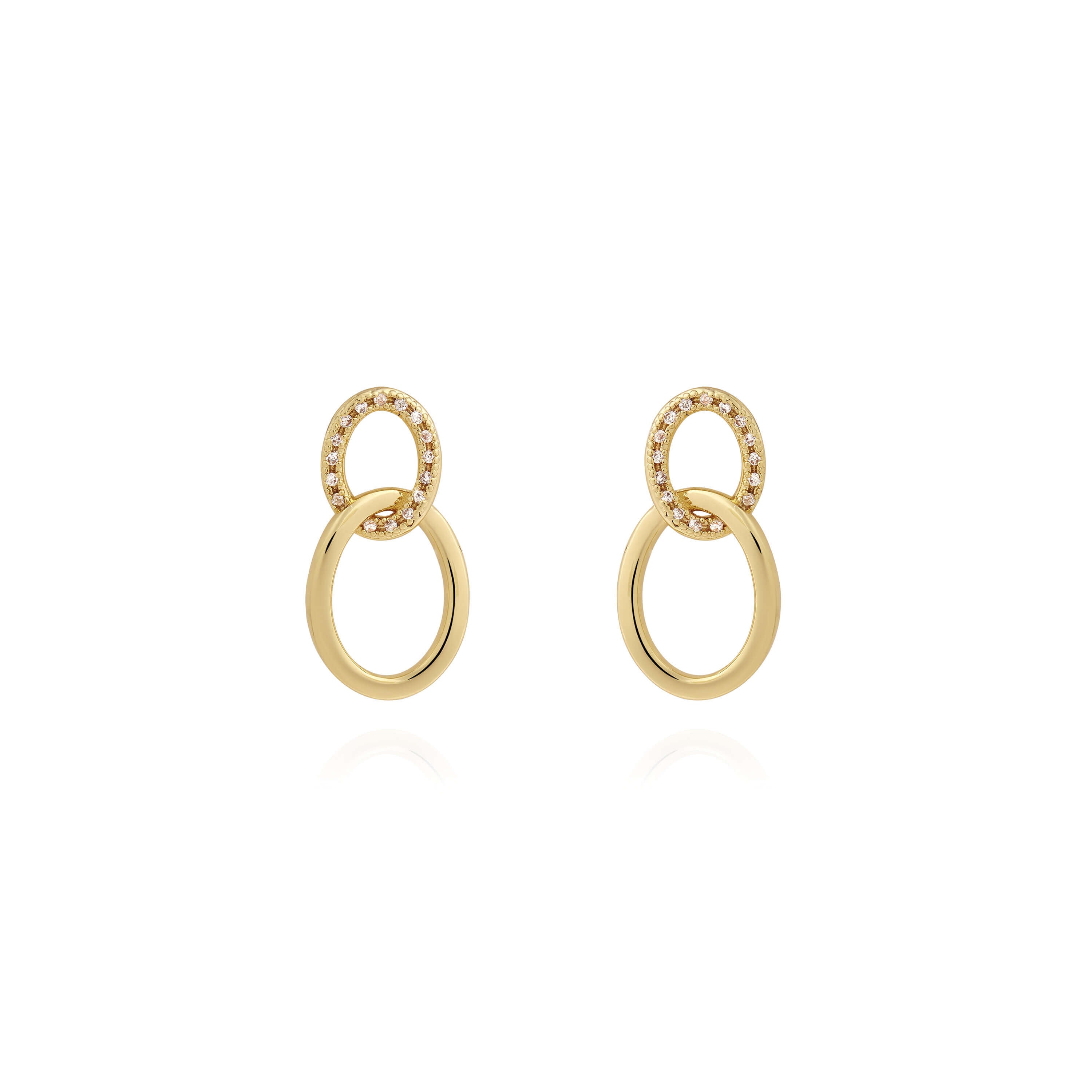 Statement Earrings | Gold | Pave Links | Earrings