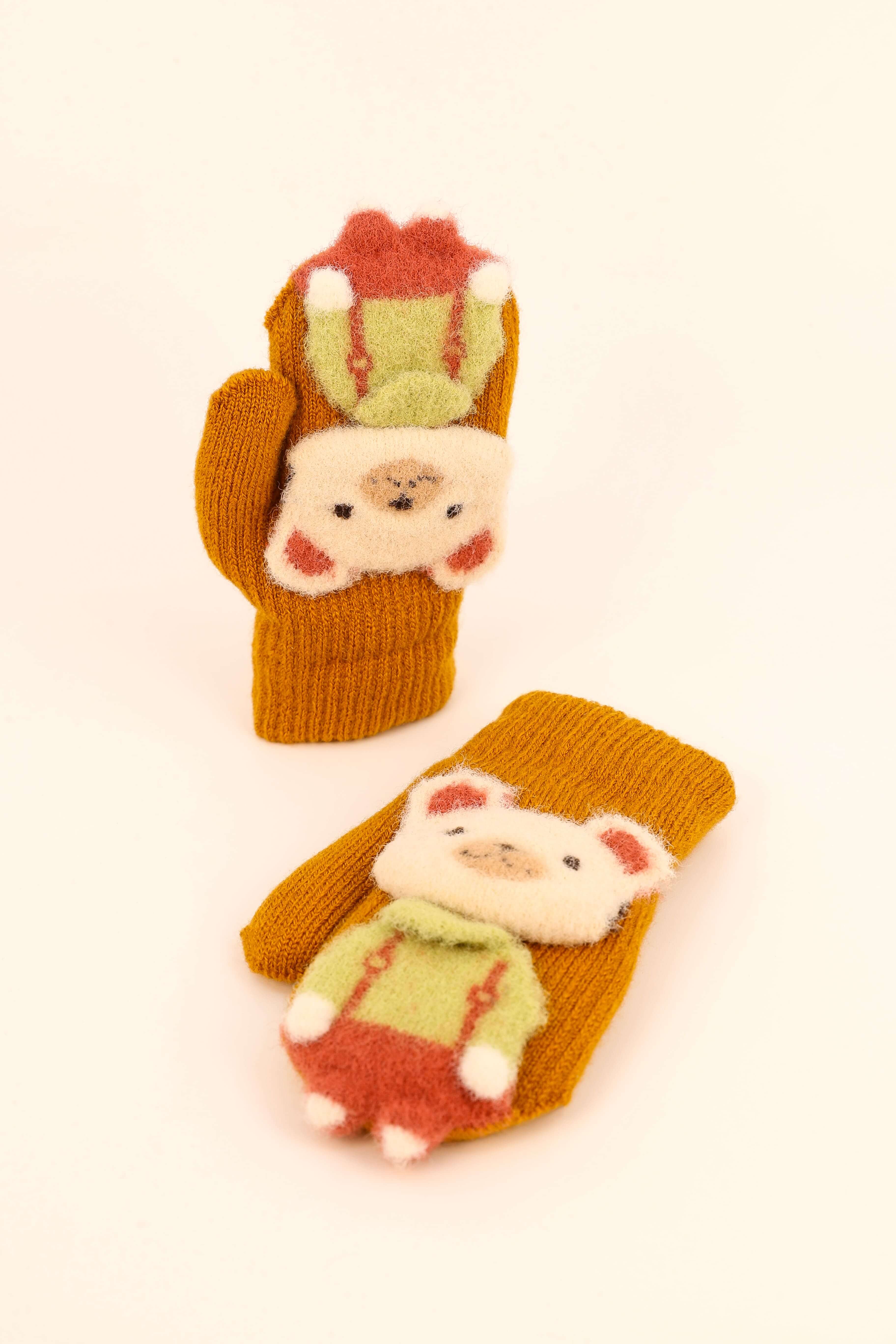 Powder Pal Mittens - Mustard Bear