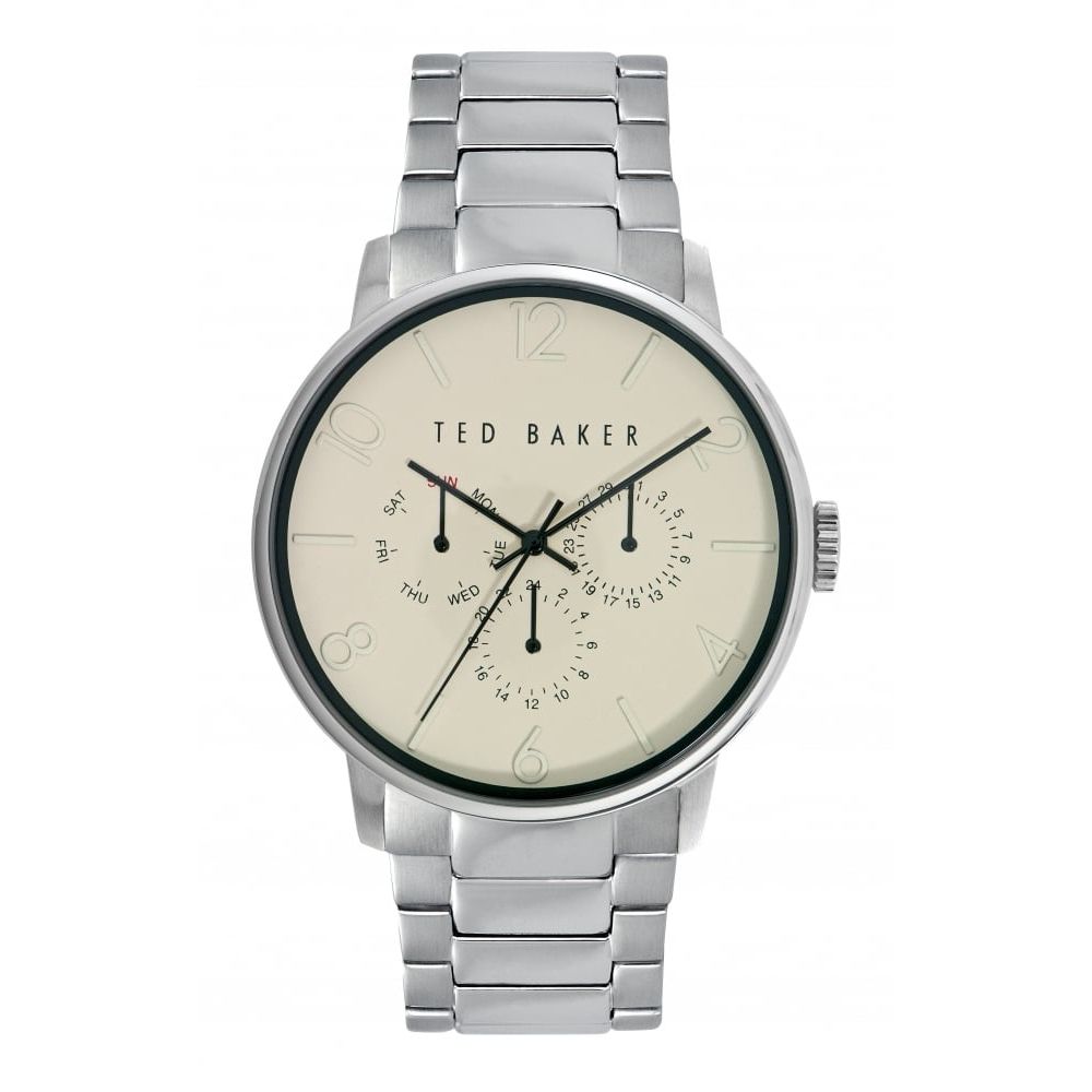 Chrome Stainless Steel Multi Dial Day/Date Display Watch