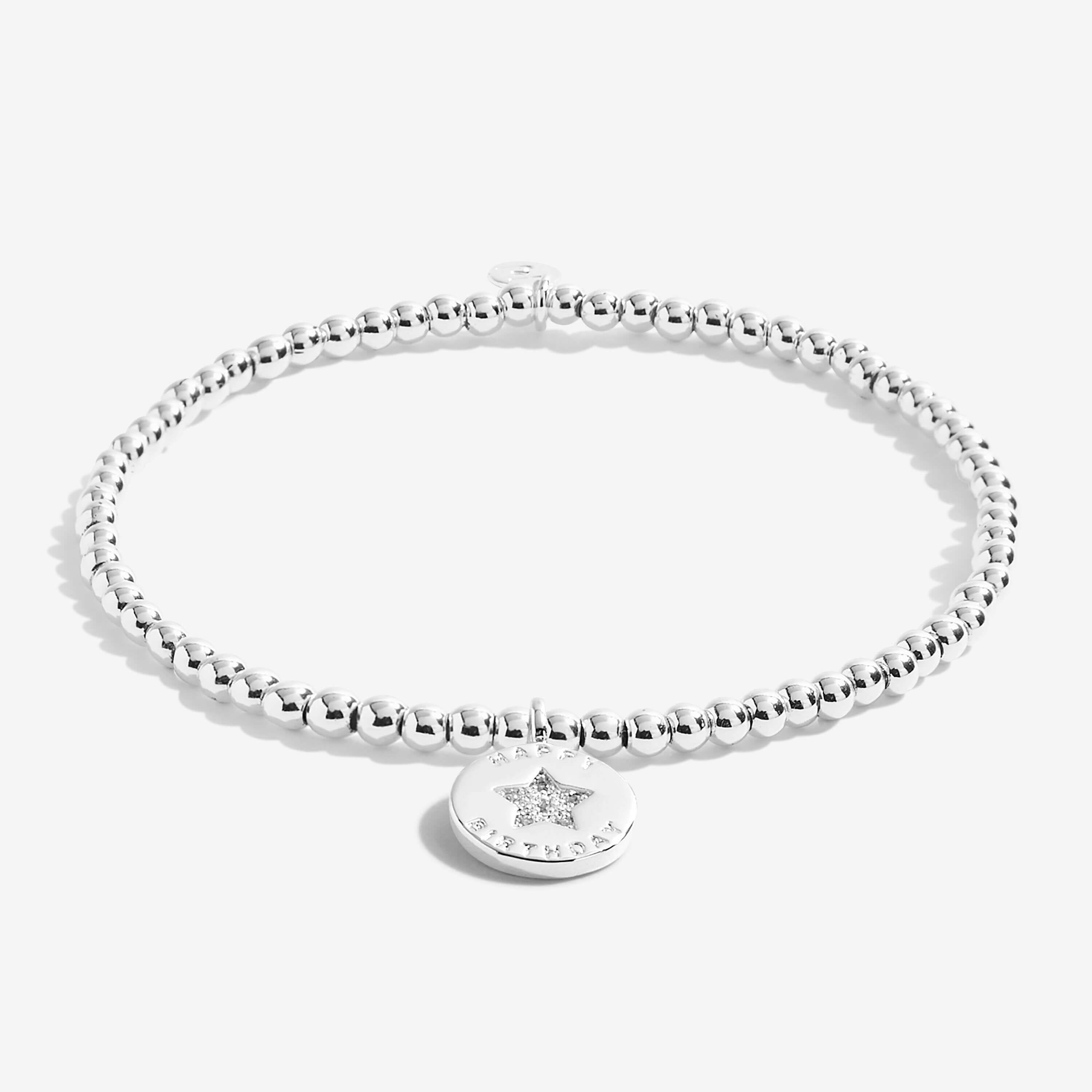 A Little | Happy Birthday | Silver | Bracelet | 15.5cm Stretch